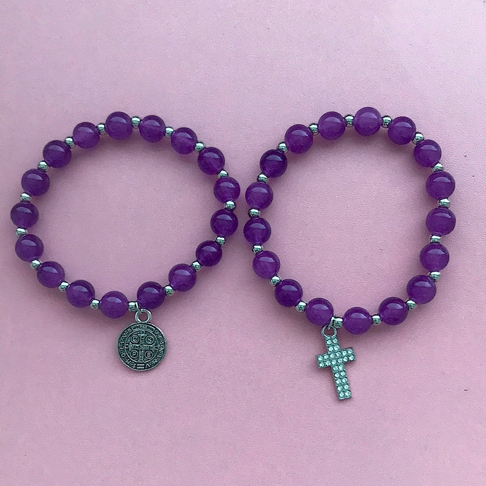 These bracelets are 2 sets together in each picture as you can see!❣️